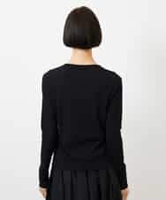 FMKGD12130 MICHEL KLEIN(ミッシェルクラン) シアークルーネック ロングスリーブ プルオーバー ブラック