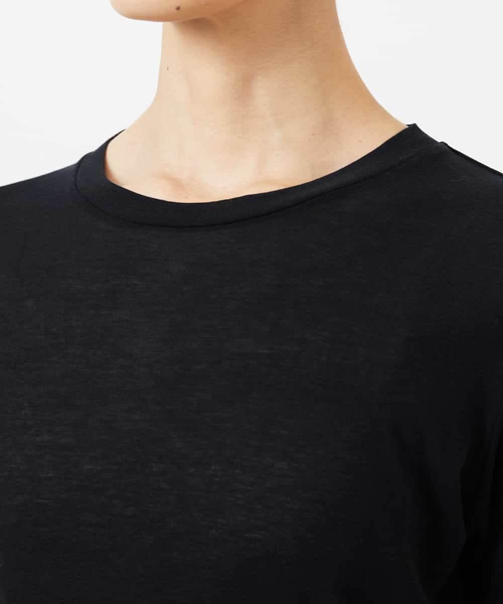 FMKGD12130 MICHEL KLEIN(ミッシェルクラン) シアークルーネック ロングスリーブ プルオーバー ブラック