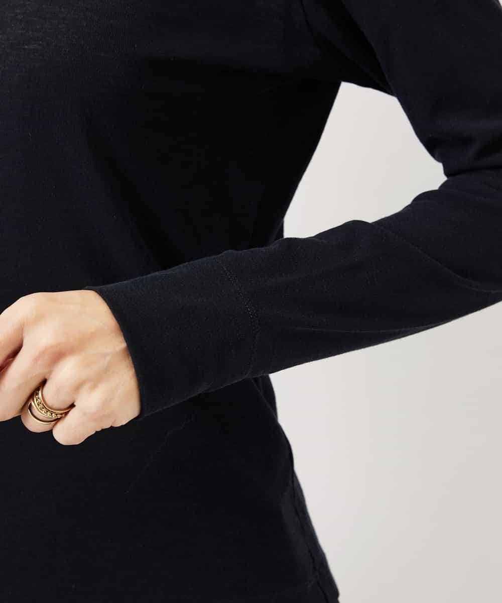 FMKGD12130 MICHEL KLEIN(ミッシェルクラン) シアークルーネック ロングスリーブ プルオーバー ブラック