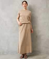 FMKGD15200 MICHEL KLEIN(ミッシェルクラン) [セットアップ対応]ヴィンテージサテンTブラウス ベージュ