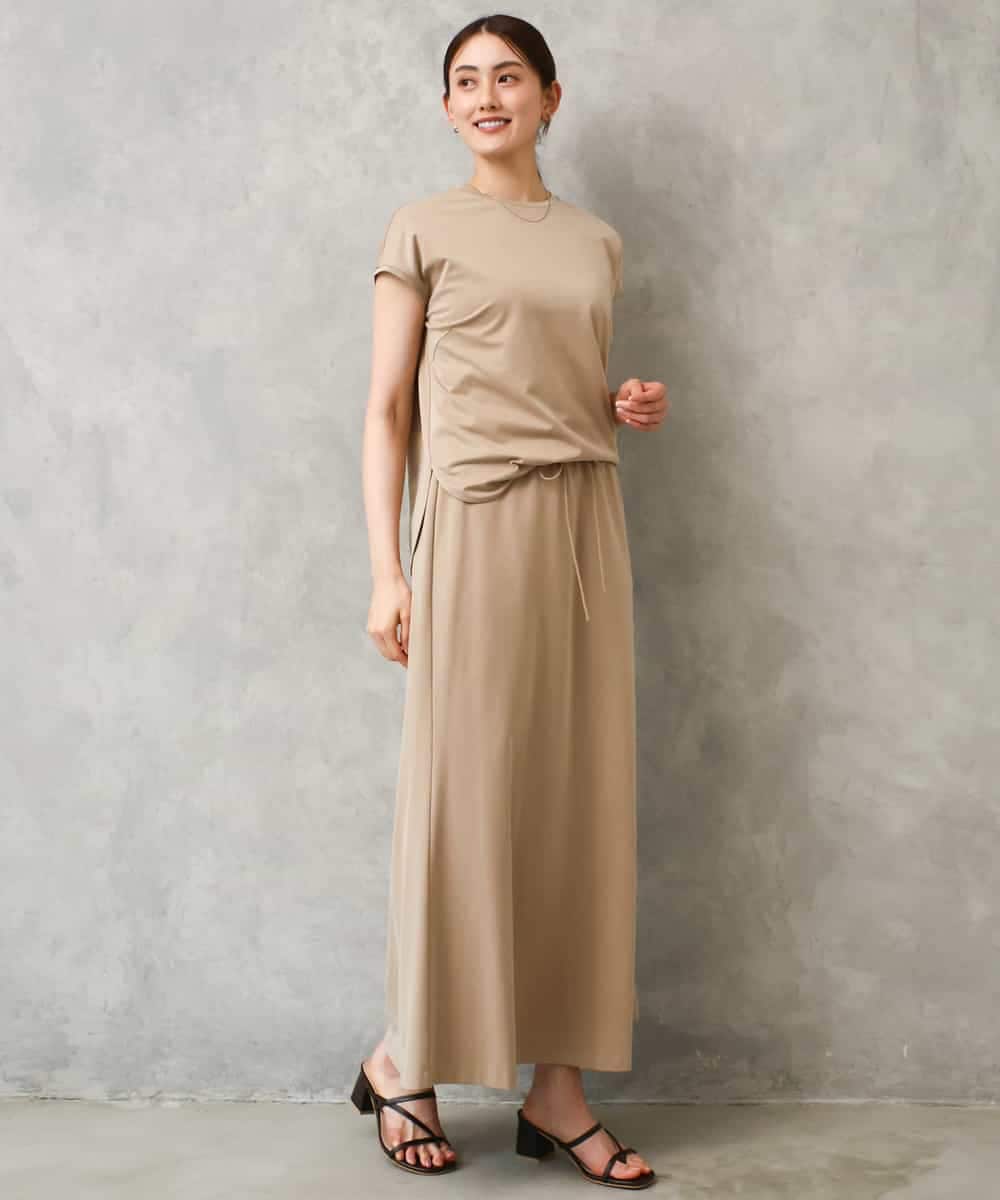 FMKGD15200 MICHEL KLEIN(ミッシェルクラン) [セットアップ対応]ヴィンテージサテンTブラウス ベージュ