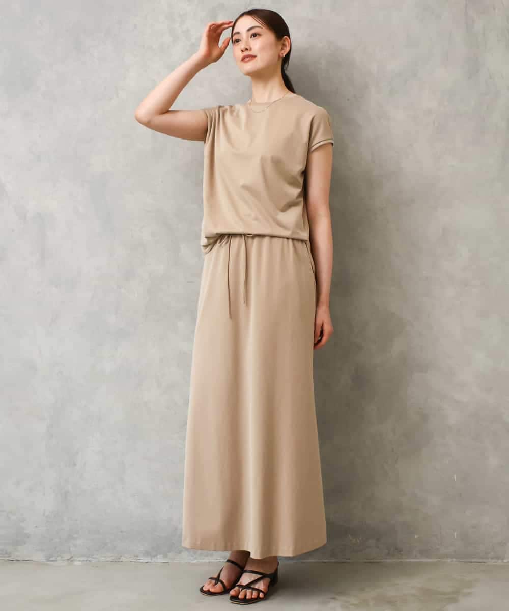 FMKGD15200 MICHEL KLEIN(ミッシェルクラン) [セットアップ対応]ヴィンテージサテンTブラウス ベージュ