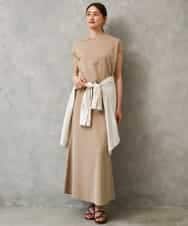 FMKGD15200 MICHEL KLEIN(ミッシェルクラン) [セットアップ対応]ヴィンテージサテンTブラウス ベージュ