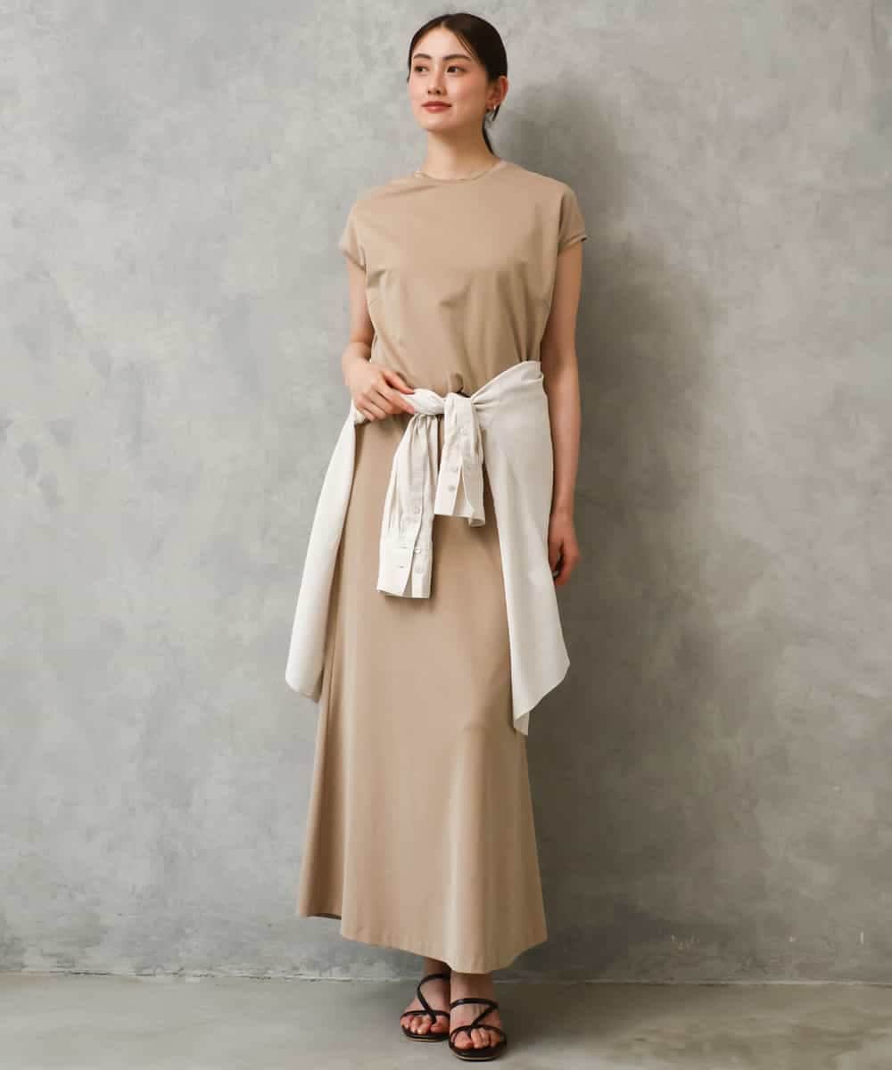 FMKGD15200 MICHEL KLEIN(ミッシェルクラン) [セットアップ対応]ヴィンテージサテンTブラウス ベージュ