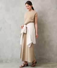 FMKGD15200 MICHEL KLEIN(ミッシェルクラン) [セットアップ対応]ヴィンテージサテンTブラウス ベージュ