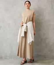 FMKGD15200 MICHEL KLEIN(ミッシェルクラン) [セットアップ対応]ヴィンテージサテンTブラウス ベージュ