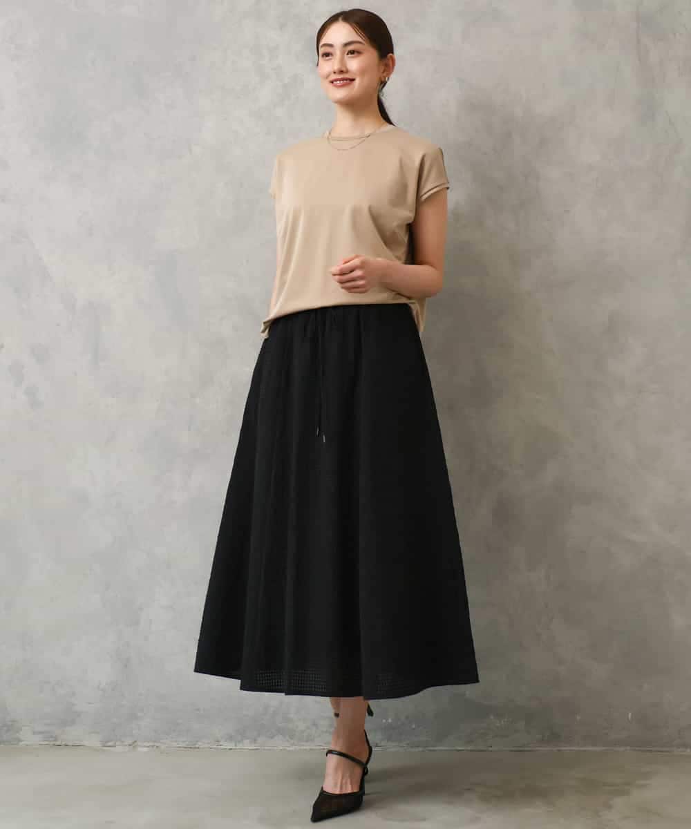 FMKGD15200 MICHEL KLEIN(ミッシェルクラン) [セットアップ対応]ヴィンテージサテンTブラウス ベージュ