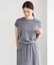 FMKGD15200 MICHEL KLEIN(ミッシェルクラン) [セットアップ対応]ヴィンテージサテンTブラウス ベージュ