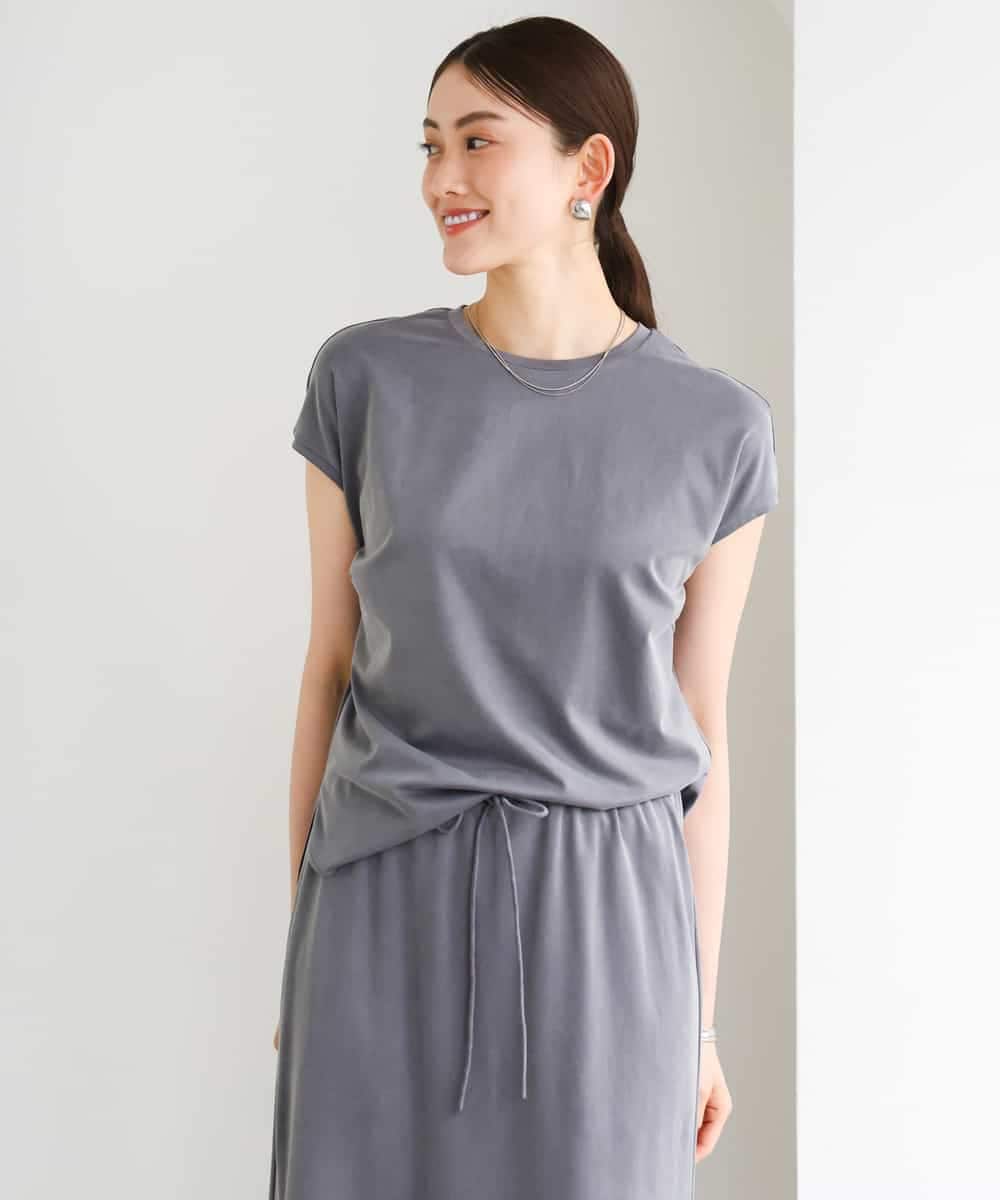 FMKGD15200 MICHEL KLEIN(ミッシェルクラン) [セットアップ対応]ヴィンテージサテンTブラウス ベージュ