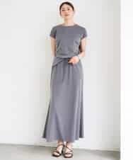 FMKGD15200 MICHEL KLEIN(ミッシェルクラン) [セットアップ対応]ヴィンテージサテンTブラウス ベージュ