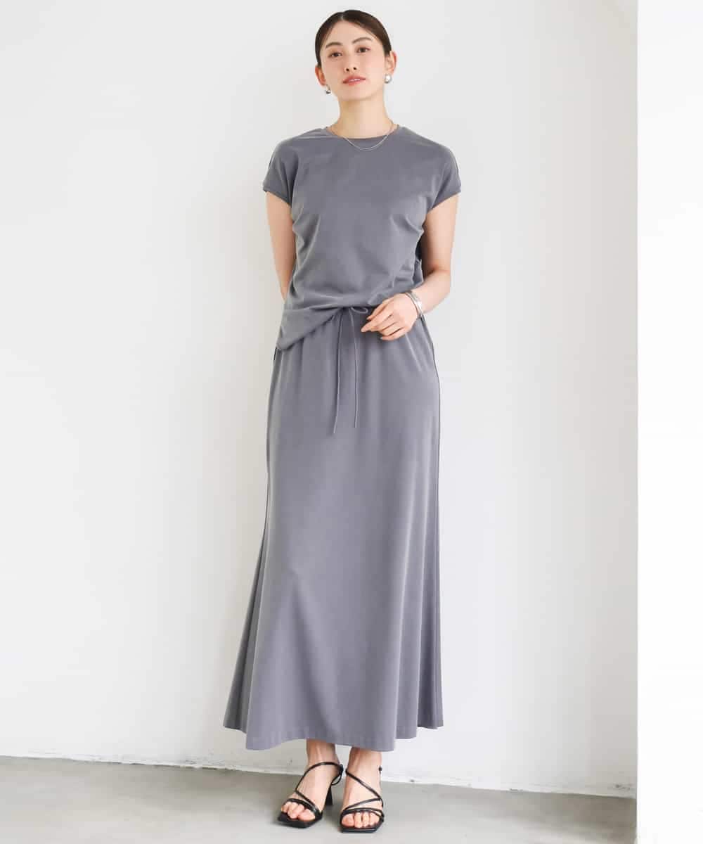 FMKGD15200 MICHEL KLEIN(ミッシェルクラン) [セットアップ対応]ヴィンテージサテンTブラウス ベージュ