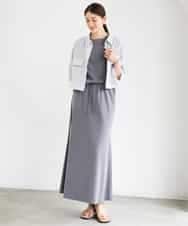 FMKGD15200 MICHEL KLEIN(ミッシェルクラン) [セットアップ対応]ヴィンテージサテンTブラウス ベージュ