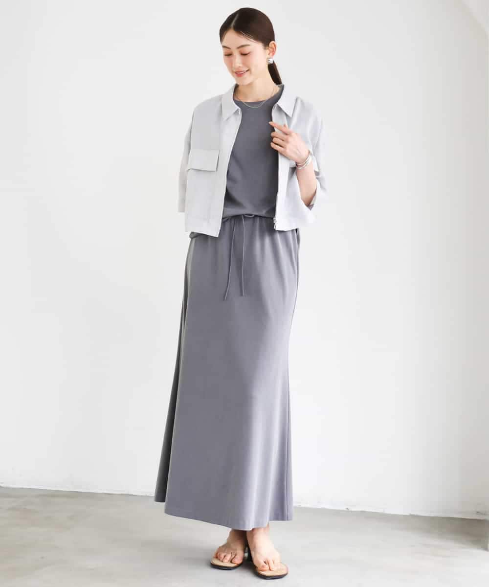 FMKGD15200 MICHEL KLEIN(ミッシェルクラン) [セットアップ対応]ヴィンテージサテンTブラウス ベージュ