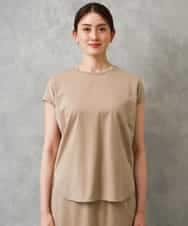 FMKGD15200 MICHEL KLEIN(ミッシェルクラン) [セットアップ対応]ヴィンテージサテンTブラウス ベージュ