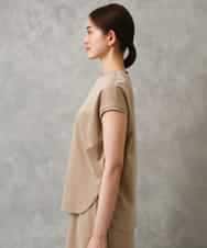 FMKGD15200 MICHEL KLEIN(ミッシェルクラン) [セットアップ対応]ヴィンテージサテンTブラウス ベージュ