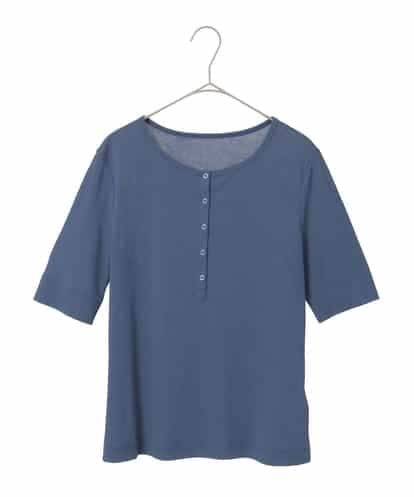 FMKGD16160 MICHEL KLEIN [アンサンブル対応]リングドットヘンリーネックTシャツ