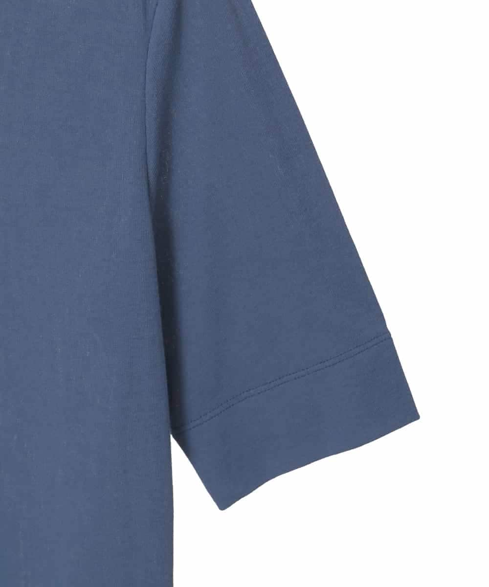 FMKGD16160 MICHEL KLEIN(ミッシェルクラン) [アンサンブル対応]リングドットヘンリーネックTシャツ ブルー