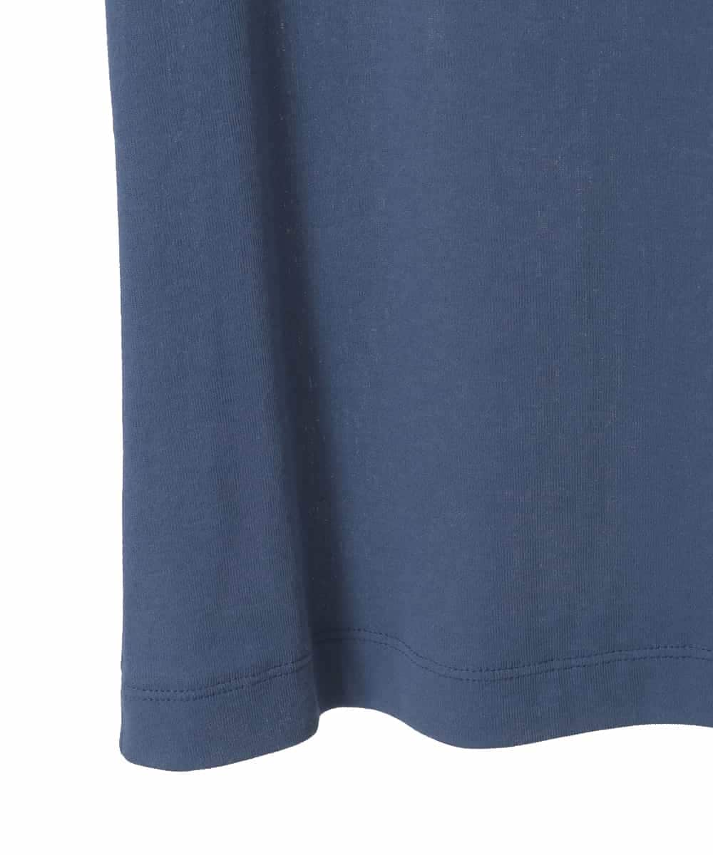 FMKGD16160 MICHEL KLEIN(ミッシェルクラン) [アンサンブル対応]リングドットヘンリーネックTシャツ ブルー