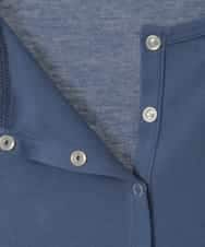 FMKGD16160 MICHEL KLEIN(ミッシェルクラン) [アンサンブル対応]リングドットヘンリーネックTシャツ ブルー