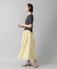 FMKGD16160 MICHEL KLEIN(ミッシェルクラン) [アンサンブル対応]リングドットヘンリーネックTシャツ ブルー