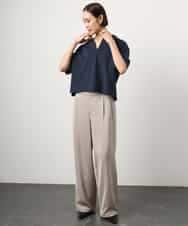 FMKGD18160 MICHEL KLEIN(ミッシェルクラン) 裏毛スキッパーカットソー ネイビー