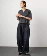 FMKGD18160 MICHEL KLEIN(ミッシェルクラン) 裏毛スキッパーカットソー ネイビー