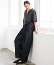 FMKGD18160 MICHEL KLEIN(ミッシェルクラン) 裏毛スキッパーカットソー ネイビー