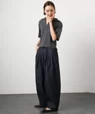 FMKGD18160 MICHEL KLEIN(ミッシェルクラン) 裏毛スキッパーカットソー ネイビー