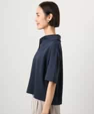 FMKGD18160 MICHEL KLEIN(ミッシェルクラン) 裏毛スキッパーカットソー ネイビー