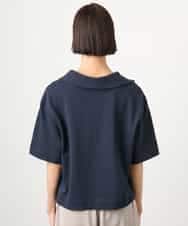 FMKGD18160 MICHEL KLEIN(ミッシェルクラン) 裏毛スキッパーカットソー ネイビー