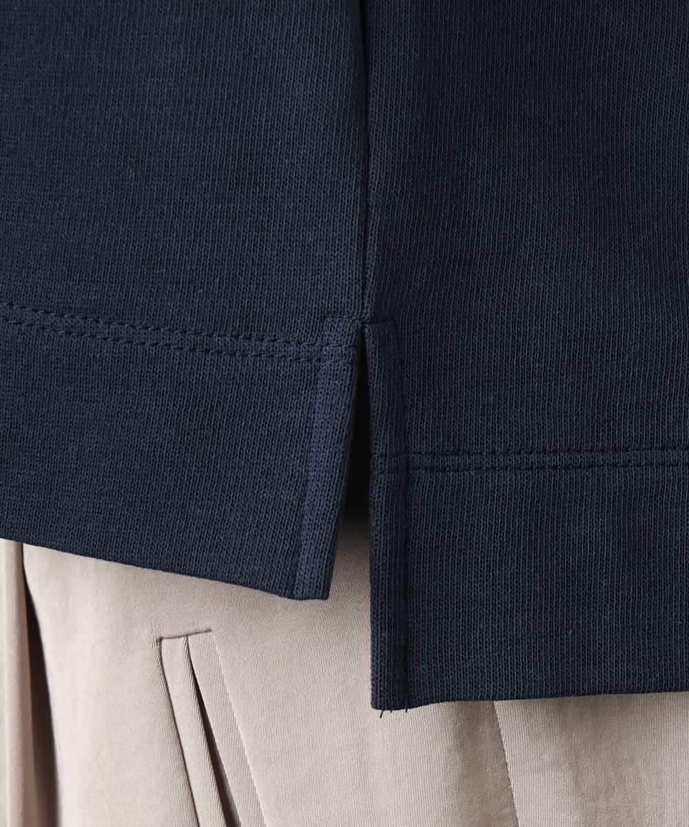 FMKGD18160 MICHEL KLEIN(ミッシェルクラン) 裏毛スキッパーカットソー ネイビー