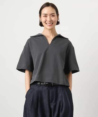 FMKGD18160 MICHEL KLEIN 裏毛スキッパーカットソー