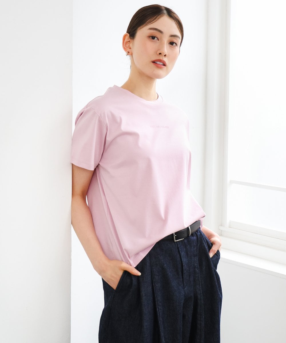 FMKGD19120 MICHEL KLEIN(ミッシェルクラン) ミニマルロゴTシャツ ピンク
