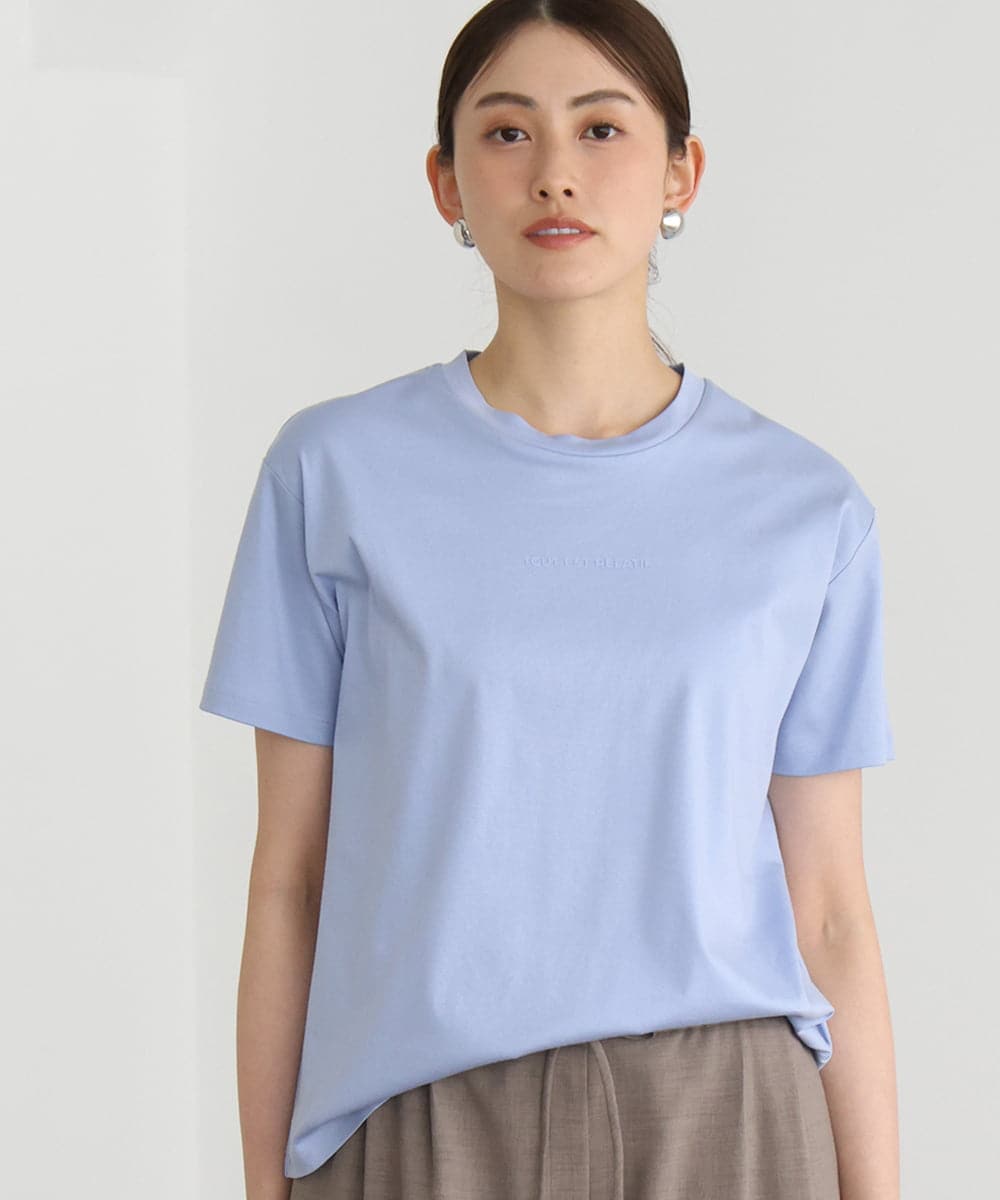 FMKGD19120 MICHEL KLEIN(ミッシェルクラン) ミニマルロゴTシャツ ライトブルー