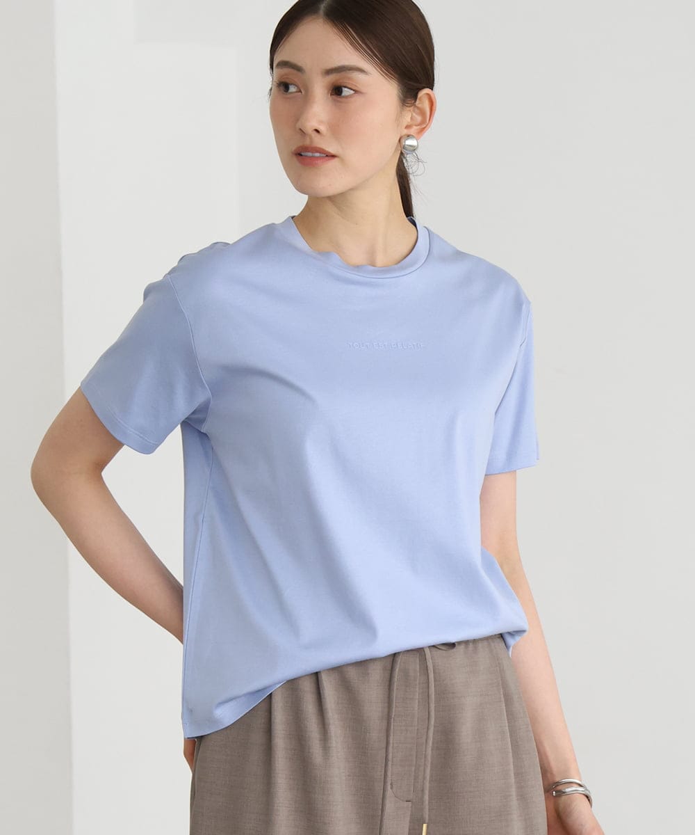 FMKGD19120 MICHEL KLEIN(ミッシェルクラン) ミニマルロゴTシャツ ネイビー