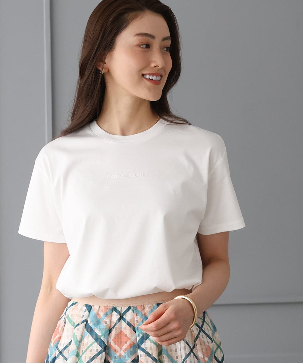 FMKGD19120 MICHEL KLEIN(ミッシェルクラン) ミニマルロゴTシャツ ネイビー