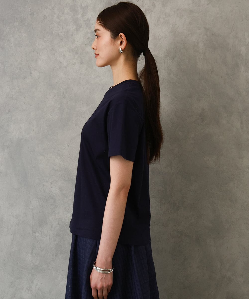 FMKGD19120 MICHEL KLEIN(ミッシェルクラン) ミニマルロゴTシャツ ネイビー