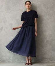 FMKGD19120 MICHEL KLEIN(ミッシェルクラン) ミニマルロゴTシャツ ネイビー