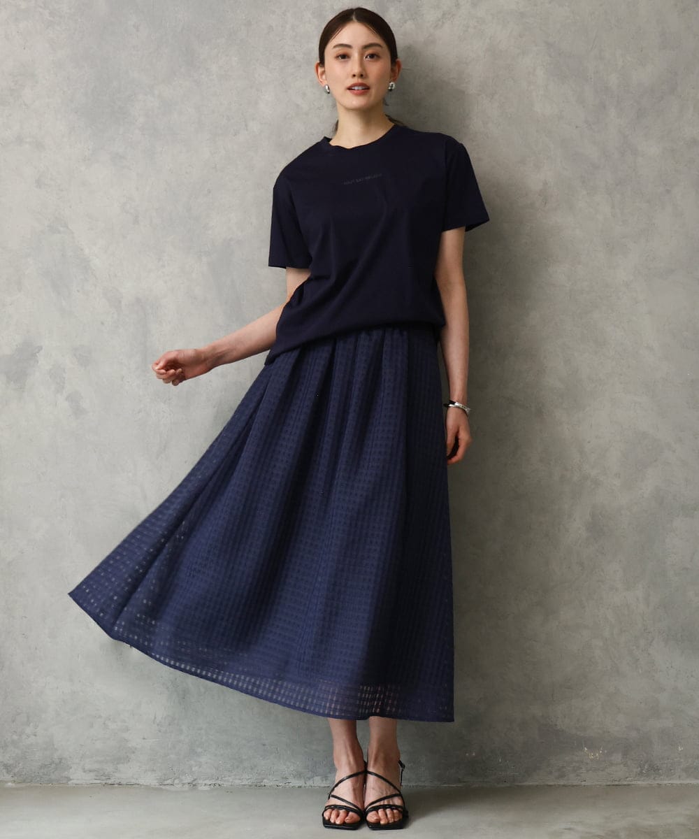 FMKGD19120 MICHEL KLEIN(ミッシェルクラン) ミニマルロゴTシャツ ネイビー