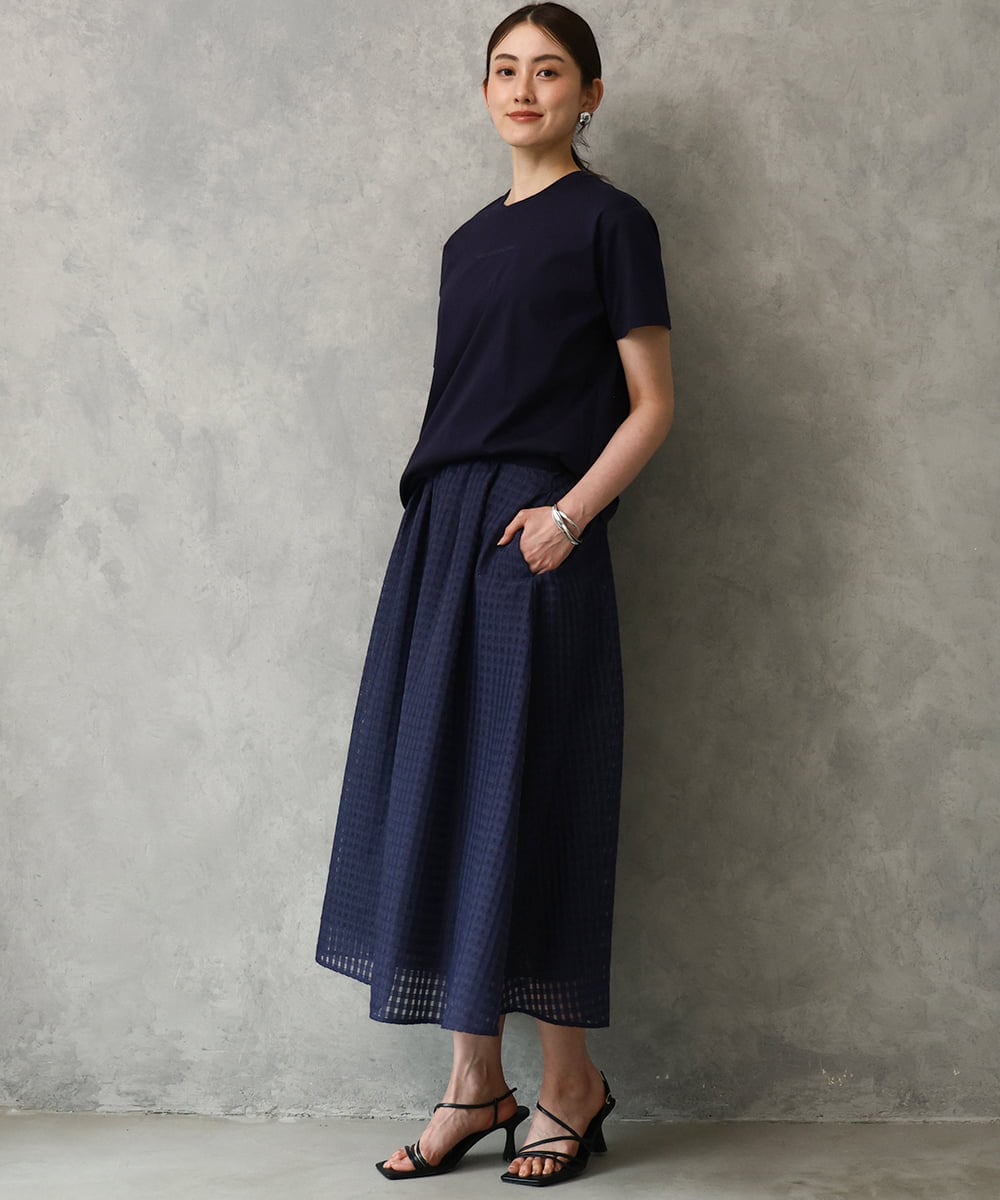 FMKGD19120 MICHEL KLEIN(ミッシェルクラン) ミニマルロゴTシャツ ネイビー