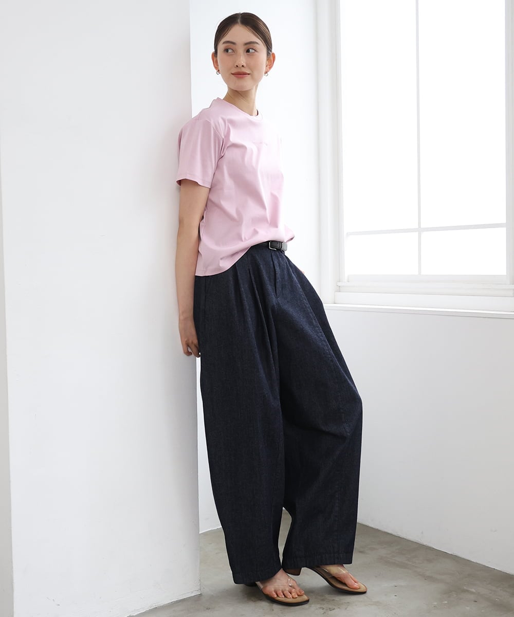 FMKGD19120 MICHEL KLEIN(ミッシェルクラン) ミニマルロゴTシャツ ネイビー