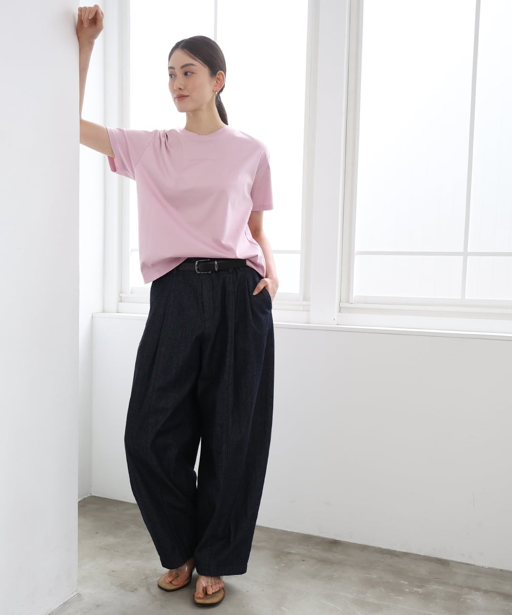 FMKGD19120 MICHEL KLEIN(ミッシェルクラン) ミニマルロゴTシャツ ネイビー