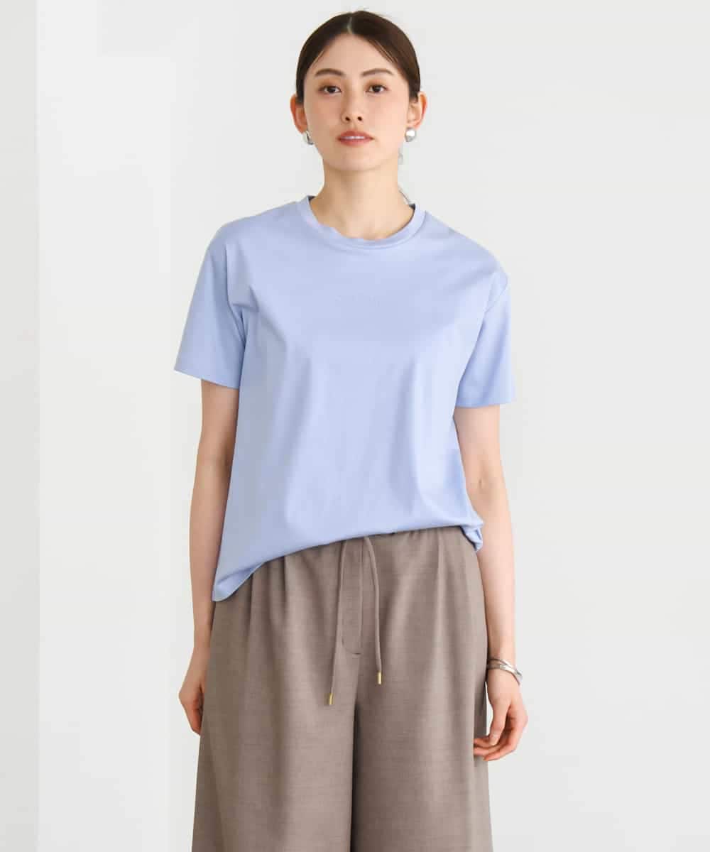 FMKGD19120 MICHEL KLEIN(ミッシェルクラン) ミニマルロゴTシャツ ライトブルー