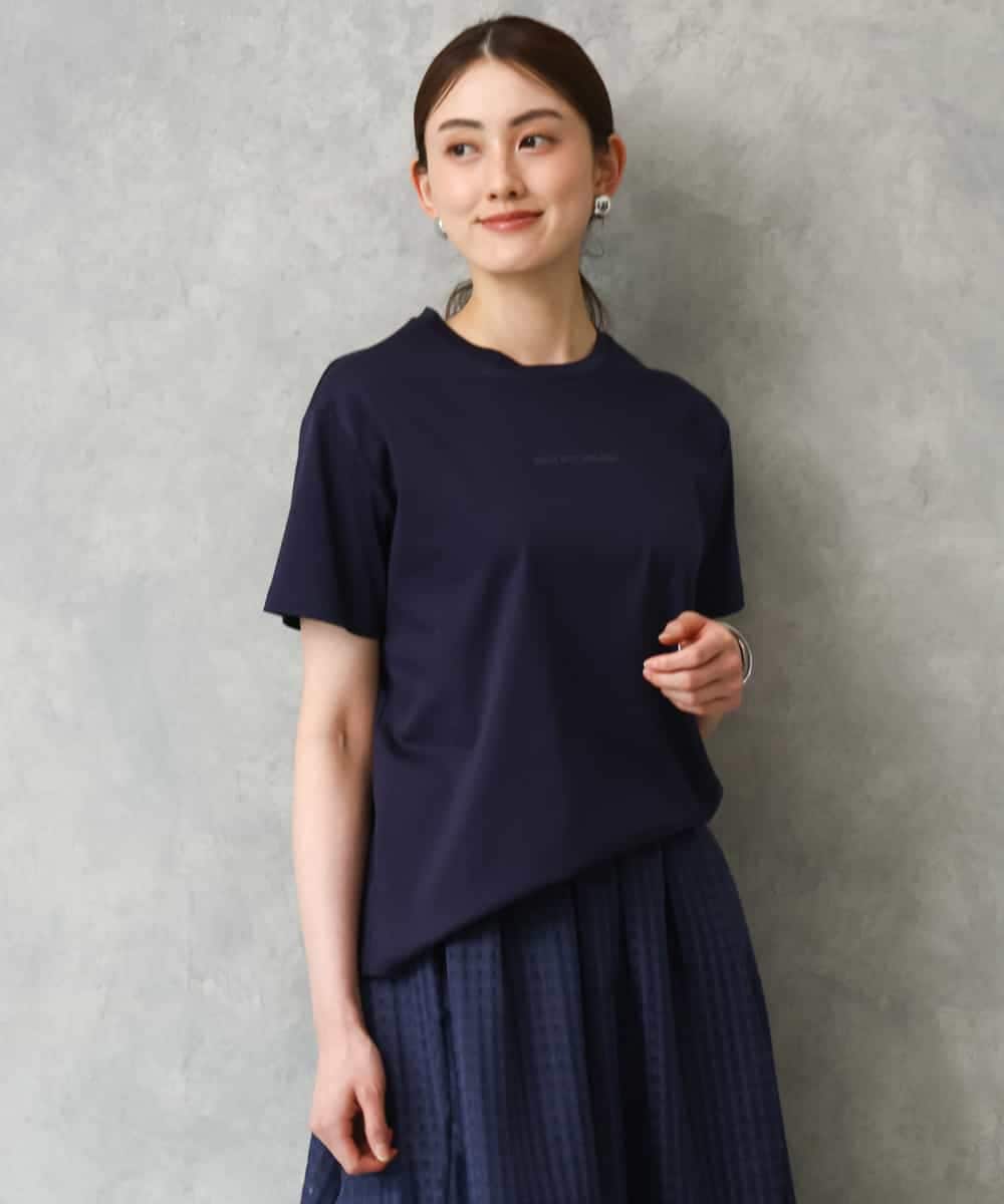 FMKGD19120 MICHEL KLEIN(ミッシェルクラン) ミニマルロゴTシャツ ネイビー