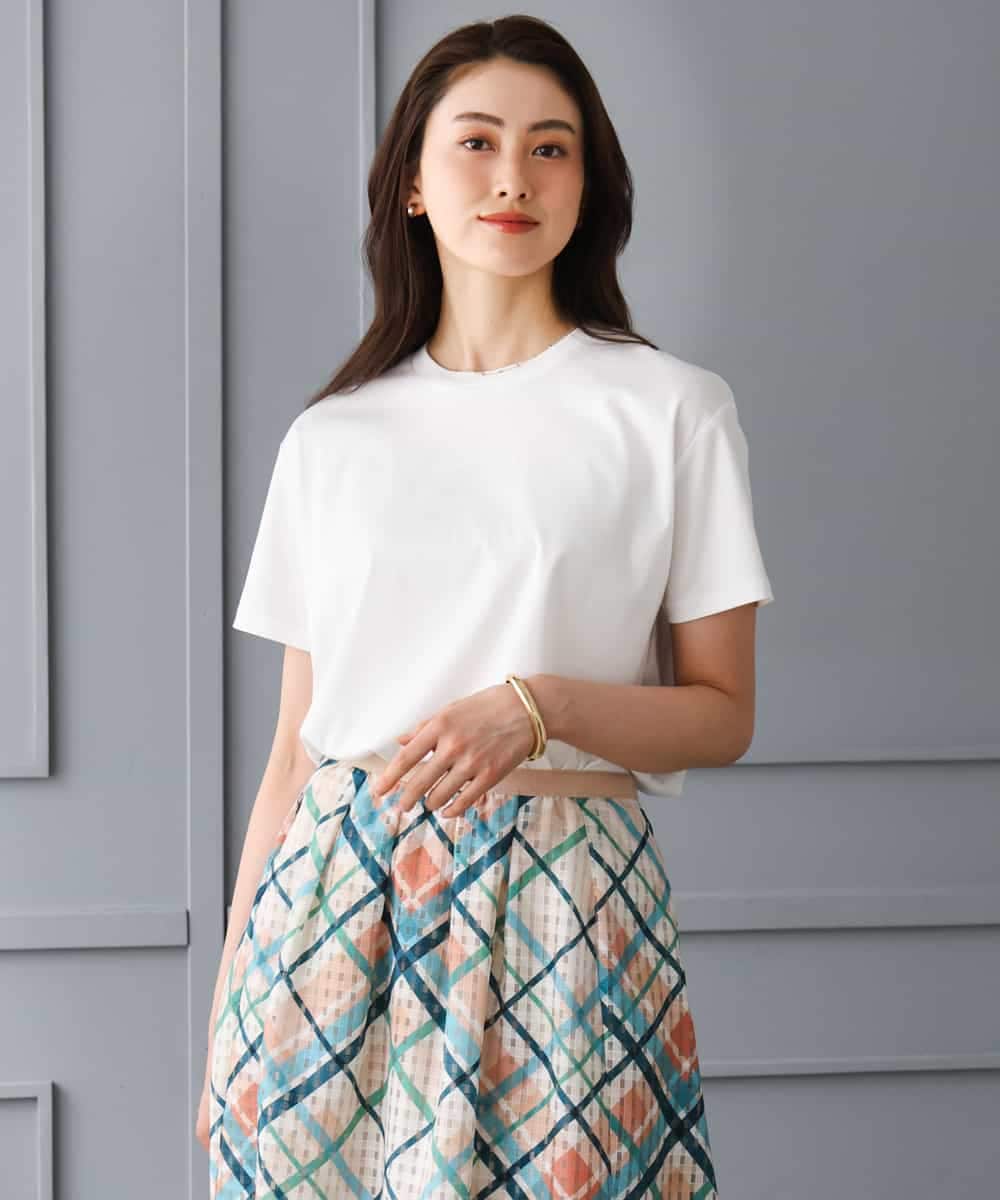 FMKGD19120 MICHEL KLEIN(ミッシェルクラン) ミニマルロゴTシャツ ネイビー