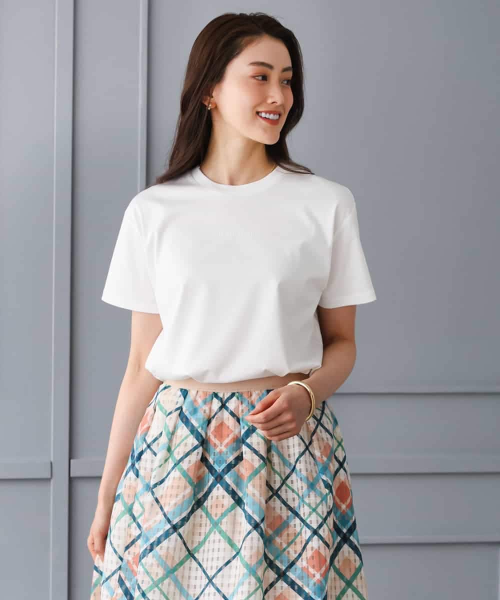 FMKGD19120 MICHEL KLEIN(ミッシェルクラン) ミニマルロゴTシャツ ネイビー