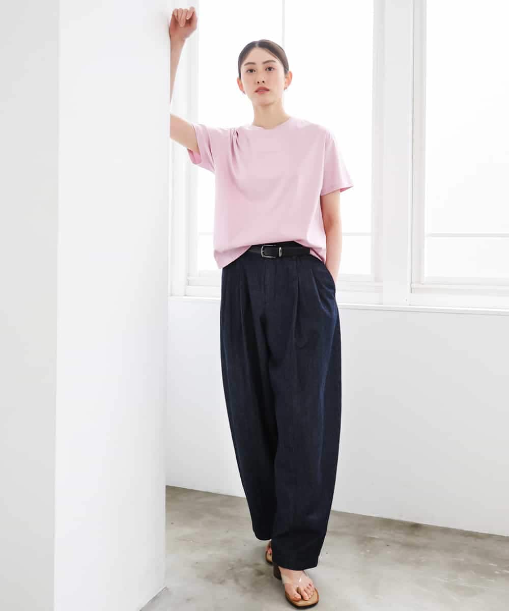 FMKGD19120 MICHEL KLEIN(ミッシェルクラン) ミニマルロゴTシャツ ネイビー