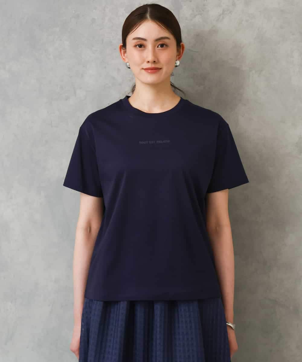 FMKGD19120 MICHEL KLEIN(ミッシェルクラン) ミニマルロゴTシャツ ネイビー