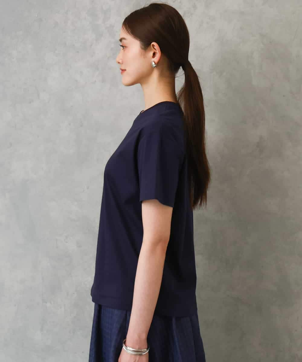 FMKGD19120 MICHEL KLEIN(ミッシェルクラン) ミニマルロゴTシャツ ネイビー