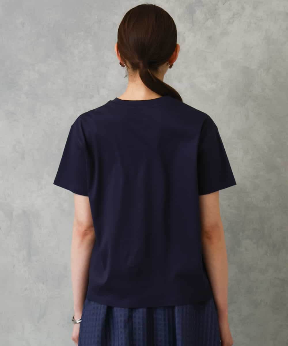 FMKGD19120 MICHEL KLEIN(ミッシェルクラン) ミニマルロゴTシャツ ネイビー